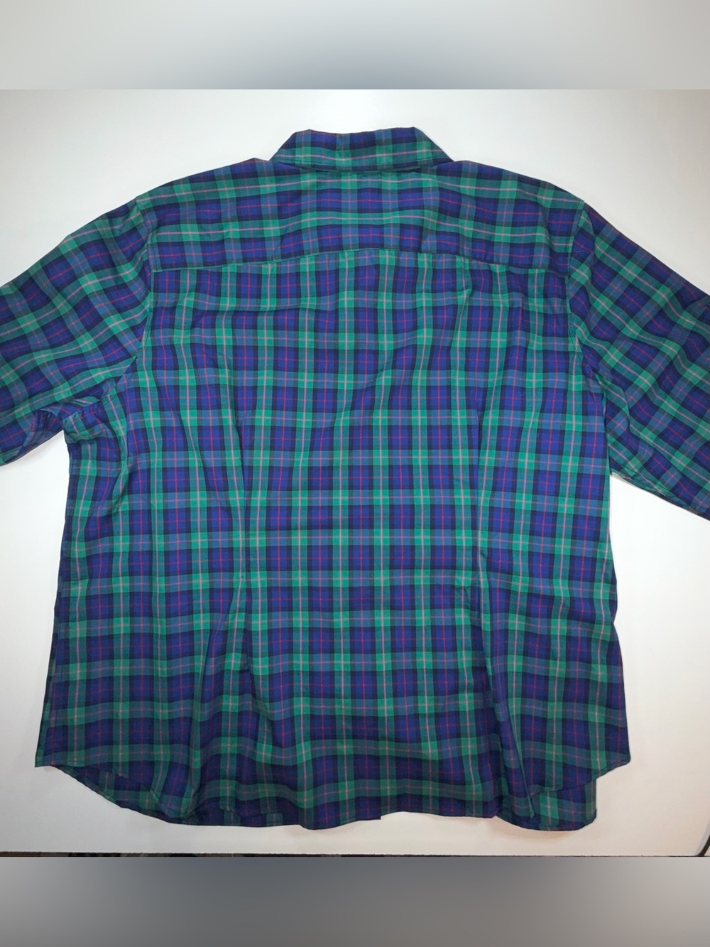 CHAPS No Iron Shirt Blue Green Plaid Long Sleeve Stretch Button Up Womens 3X NWT - Picture 12 of 14